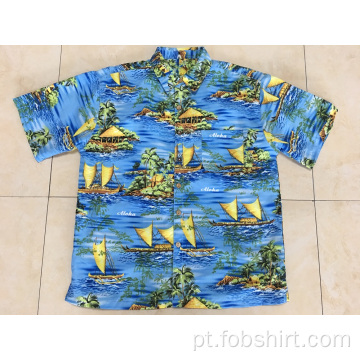 Camisa de praia havaiana masculina